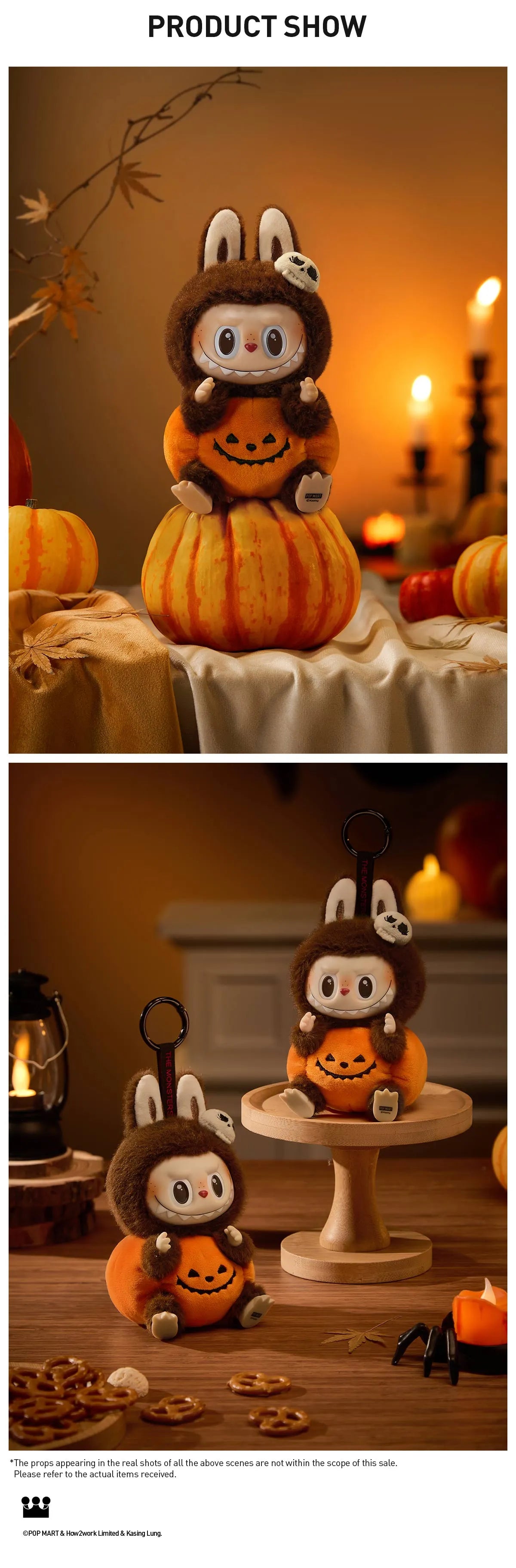 LABUBU Happy Halloween Party Series-Sitting Pumpkin Vinyl Plush Pendant