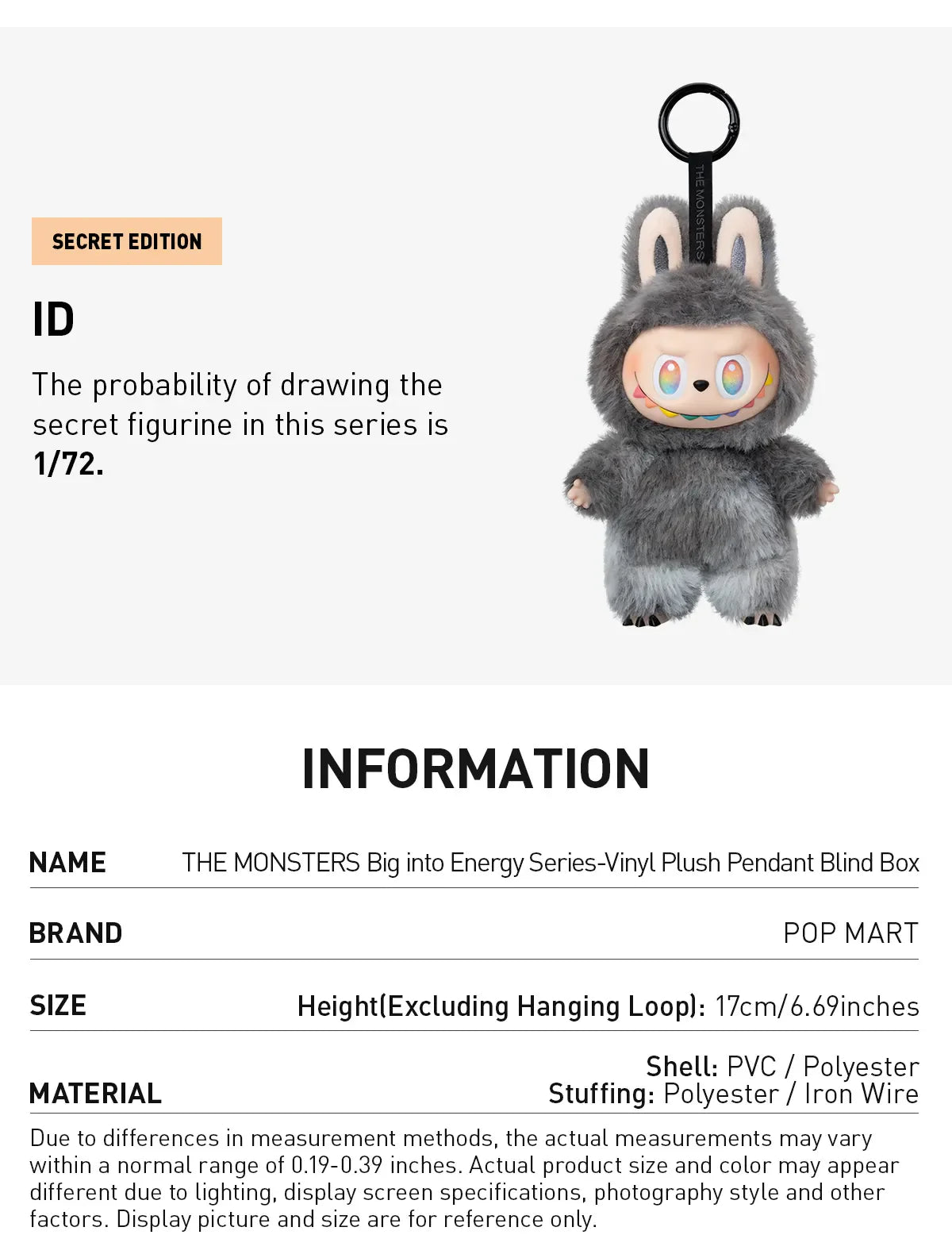 THE MONSTERS Labubu Big into Energy Series-Vinyl Plush Pendant Blind Box